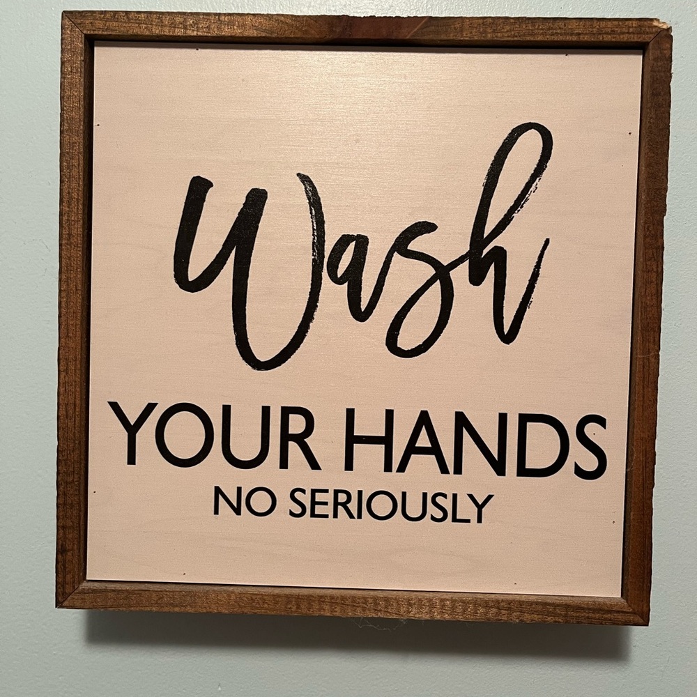 Wooden Wash Your Hands Sign